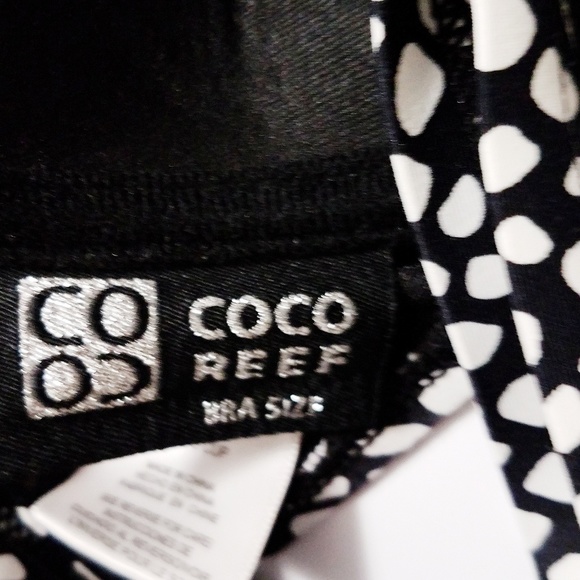 Coco Reef Black White Polka Dot Bikini Top 32D 34D - Picture 4 of 5